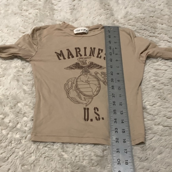 Vintage 90s Marines U.S. Beige Long Sleeve Top - Picture 8 of 10